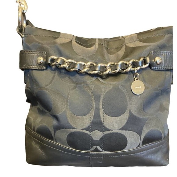 Coach Signature Optic Logo Chain Duffle Shoulder Bag Purse 19730 - Picture 5 of 16